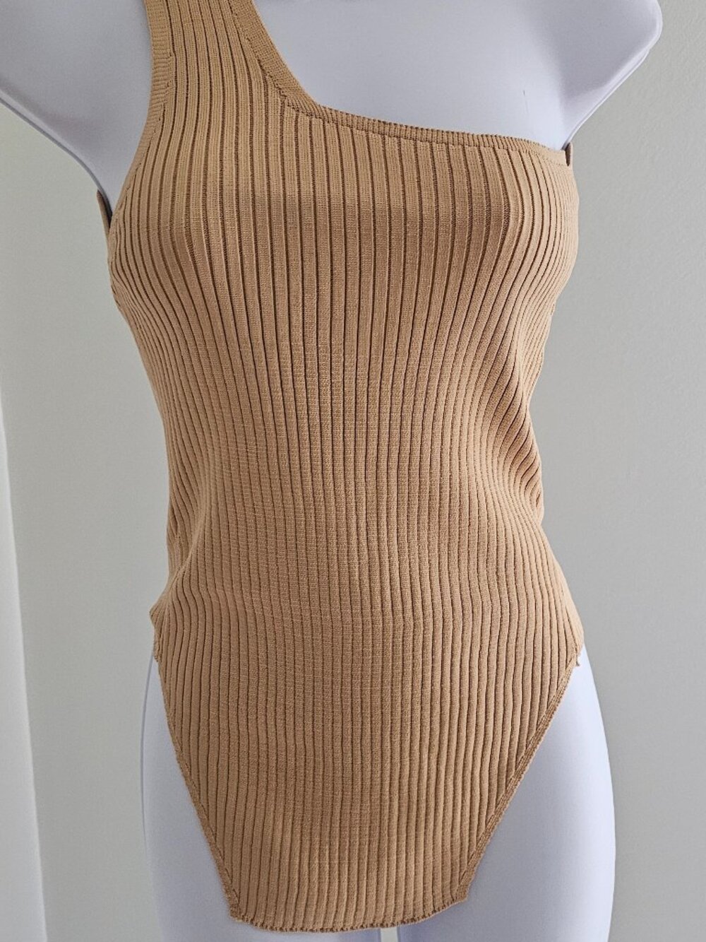 Trendyol Camel Ribbed Tank Top Size S NWT